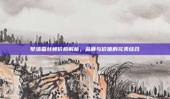 梦洁蚕丝被价格解析，品质与价值的完美结合