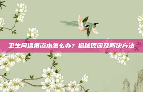 卫生间墙根渗水怎么办？揭秘原因及解决方法