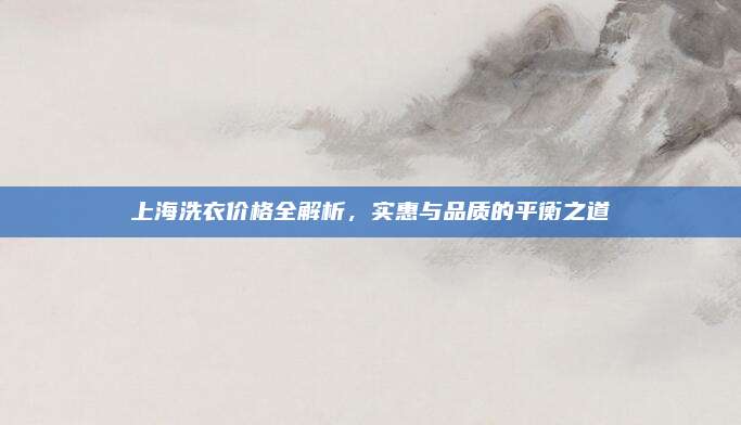 上海洗衣价格全解析，实惠与品质的平衡之道