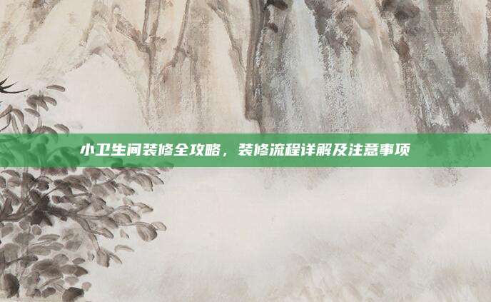 小卫生间装修全攻略，装修流程详解及注意事项