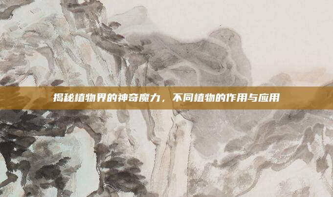 揭秘植物界的神奇魔力，不同植物的作用与应用