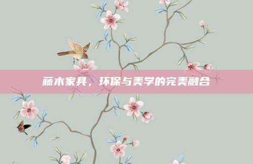 藤木家具，环保与美学的完美融合