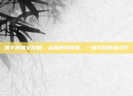 佛手种植全攻略，从播种到收获，一网打尽种植技巧