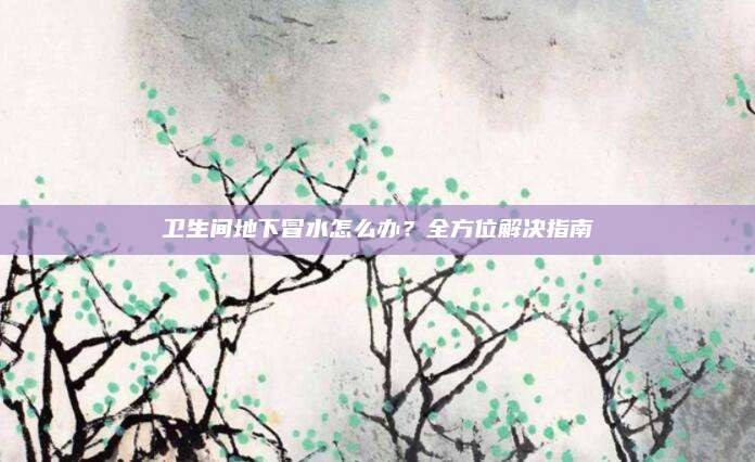 卫生间地下冒水怎么办？全方位解决指南