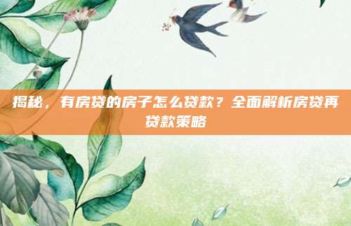 揭秘，有房贷的房子怎么贷款？全面解析房贷再贷款策略