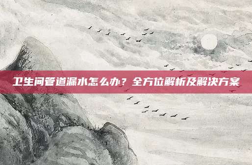 卫生间管道漏水怎么办？全方位解析及解决方案