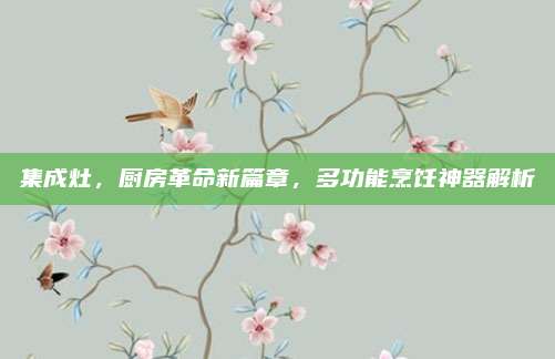 集成灶，厨房革命新篇章，多功能烹饪神器解析