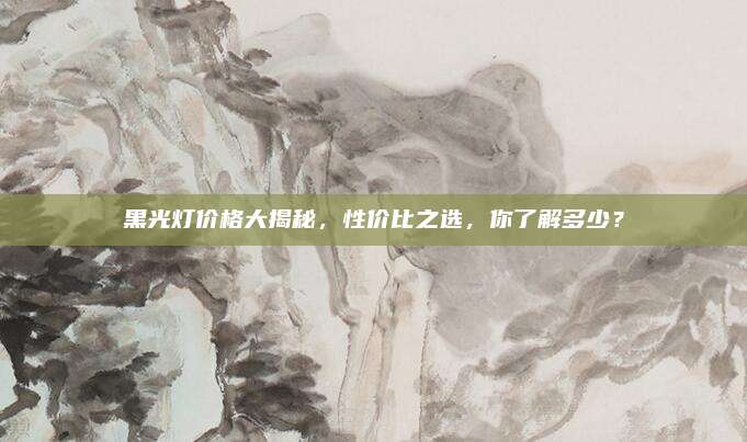 黑光灯价格大揭秘，性价比之选，你了解多少？