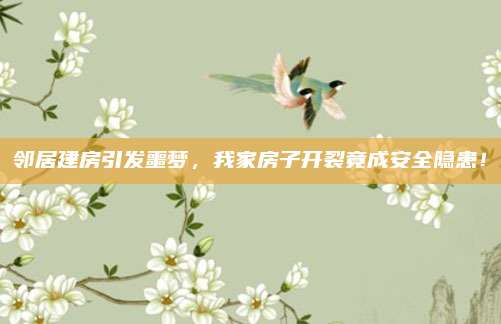 邻居建房引发噩梦，我家房子开裂竟成安全隐患！
