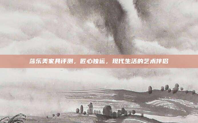 莎乐美家具评测，匠心独运，现代生活的艺术伴侣