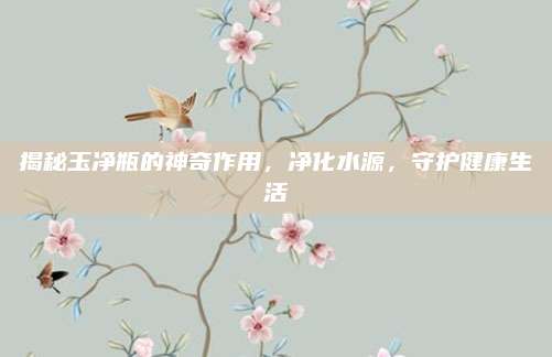 揭秘玉净瓶的神奇作用，净化水源，守护健康生活