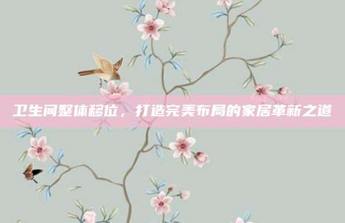 卫生间整体移位，打造完美布局的家居革新之道