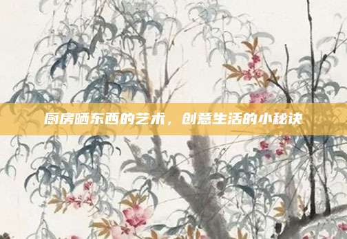 厨房晒东西的艺术，创意生活的小秘诀