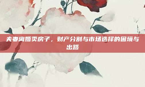夫妻离婚卖房子，财产分割与市场选择的困境与出路