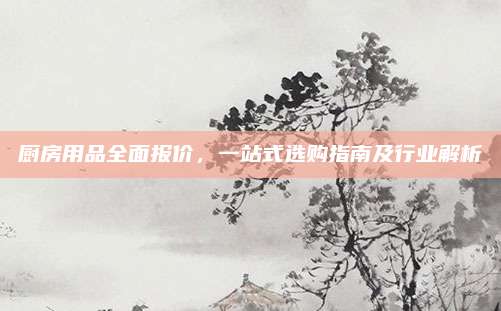 厨房用品全面报价，一站式选购指南及行业解析