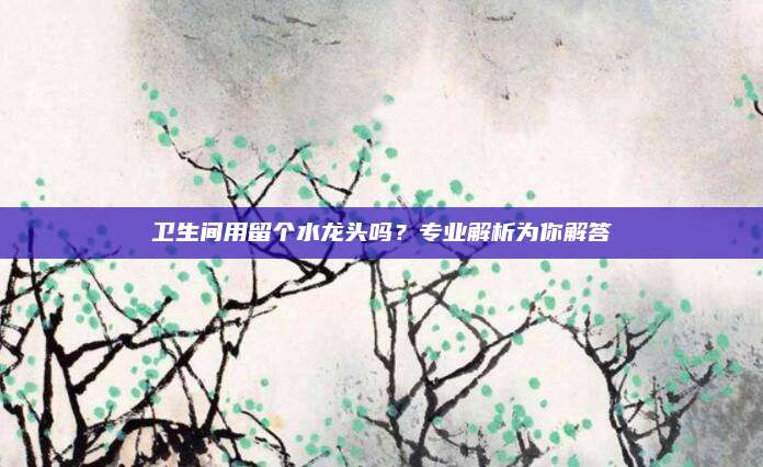 卫生间用留个水龙头吗？专业解析为你解答