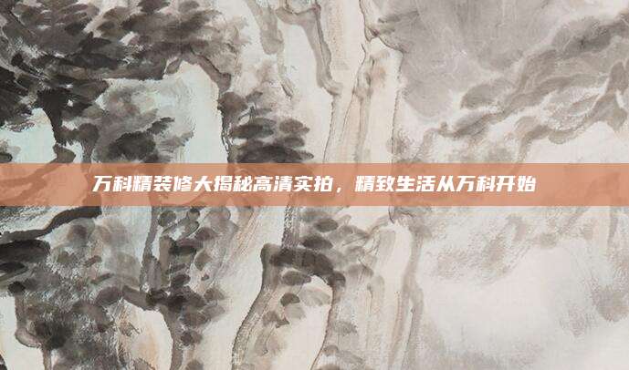 万科精装修大揭秘高清实拍，精致生活从万科开始