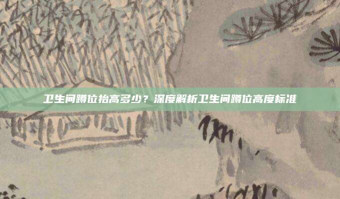 卫生间蹲位抬高多少？深度解析卫生间蹲位高度标准