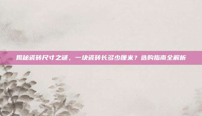 揭秘瓷砖尺寸之谜，一块瓷砖长多少厘米？选购指南全解析