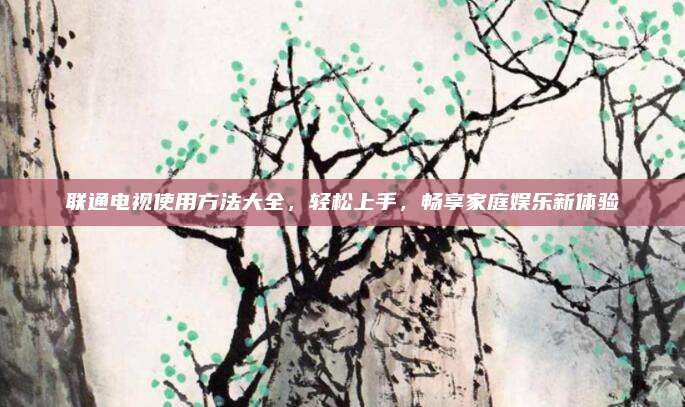 联通电视使用方法大全，轻松上手，畅享家庭娱乐新体验