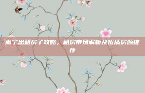 南宁出租房子攻略，租房市场解析及优质房源推荐