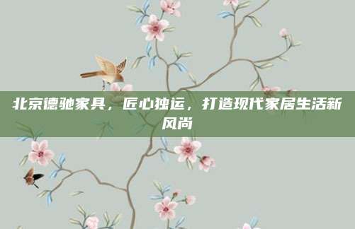 北京德驰家具，匠心独运，打造现代家居生活新风尚