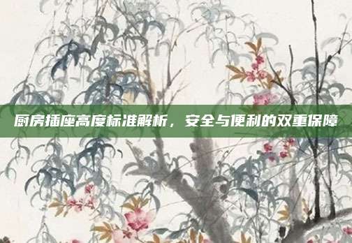 厨房插座高度标准解析，安全与便利的双重保障
