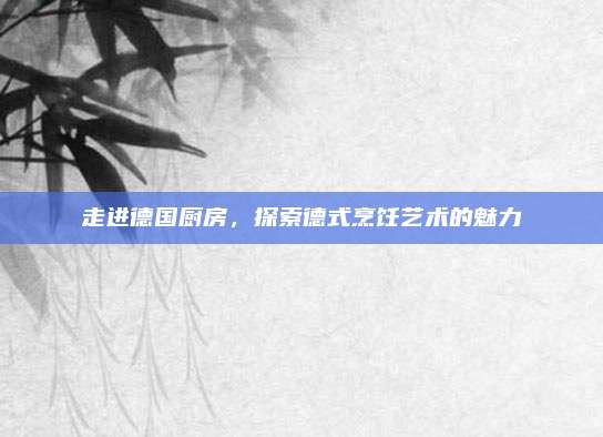 走进德国厨房，探索德式烹饪艺术的魅力
