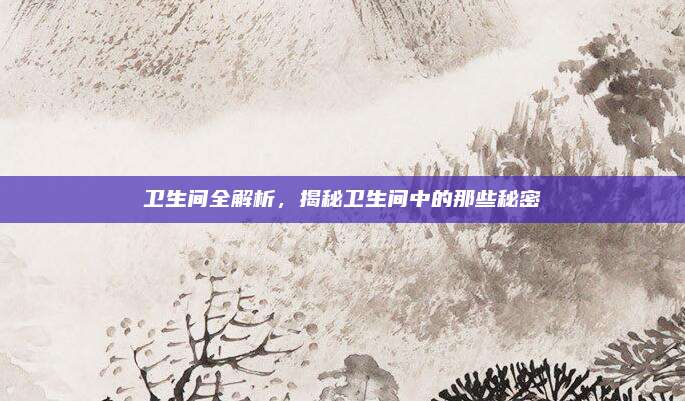 卫生间全解析，揭秘卫生间中的那些秘密