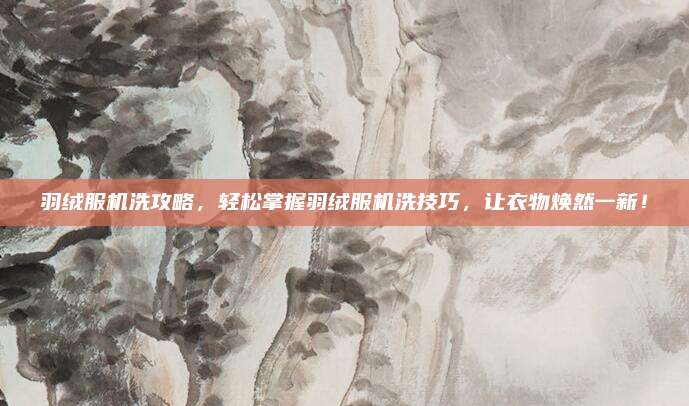 羽绒服机洗攻略，轻松掌握羽绒服机洗技巧，让衣物焕然一新！
