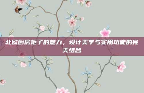 北欧厨房柜子的魅力，设计美学与实用功能的完美结合