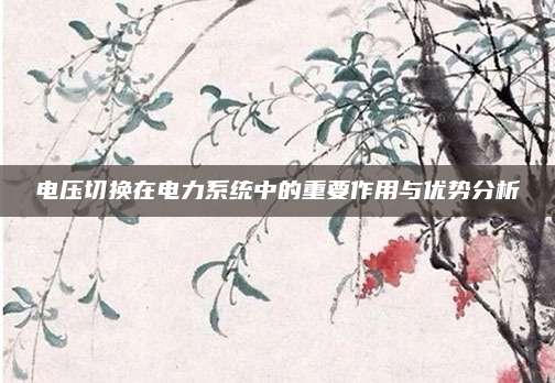 电压切换在电力系统中的重要作用与优势分析