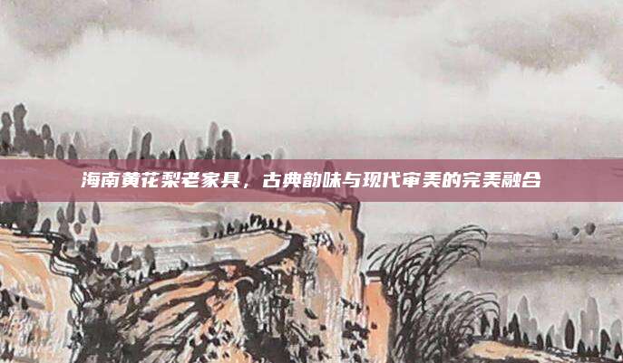 海南黄花梨老家具，古典韵味与现代审美的完美融合