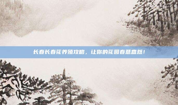 长春长春花养殖攻略，让你的花园春意盎然！