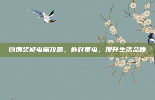 厨房装修电器攻略，选对家电，提升生活品质