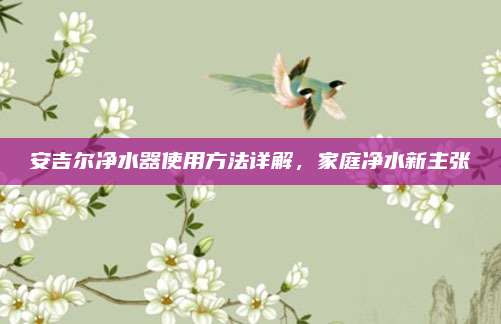安吉尔净水器使用方法详解，家庭净水新主张