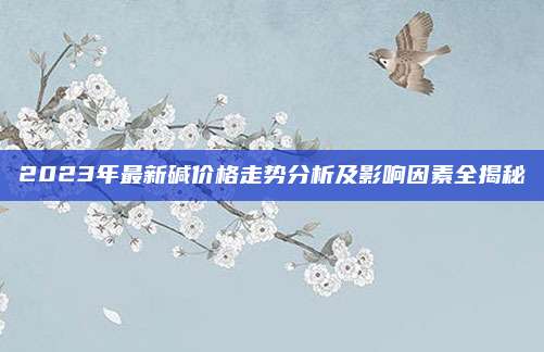 2023年最新碱价格走势分析及影响因素全揭秘