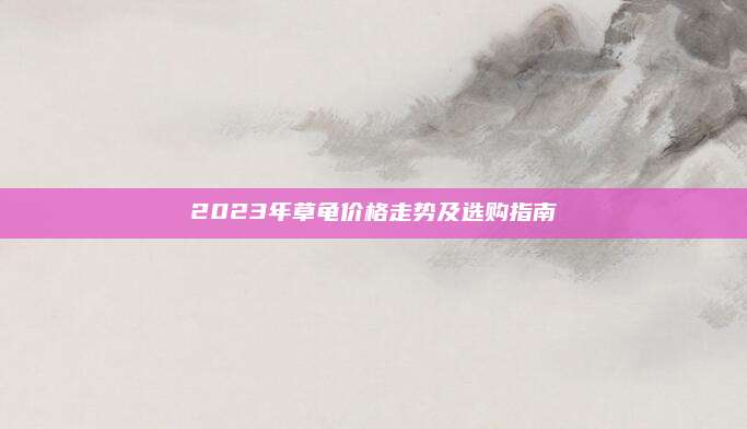 2023年草龟价格走势及选购指南