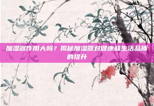 加湿器作用大吗？揭秘加湿器对健康和生活品质的提升