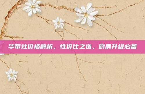 华帝灶价格解析，性价比之选，厨房升级必备