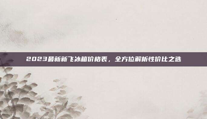 2023最新新飞冰箱价格表，全方位解析性价比之选