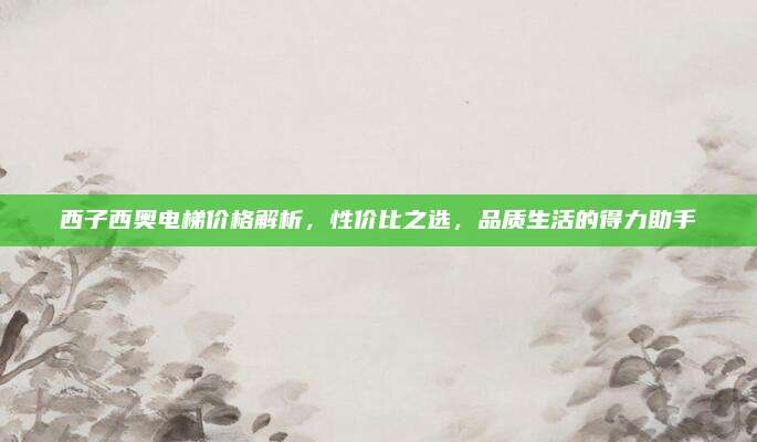 西子西奥电梯价格解析，性价比之选，品质生活的得力助手
