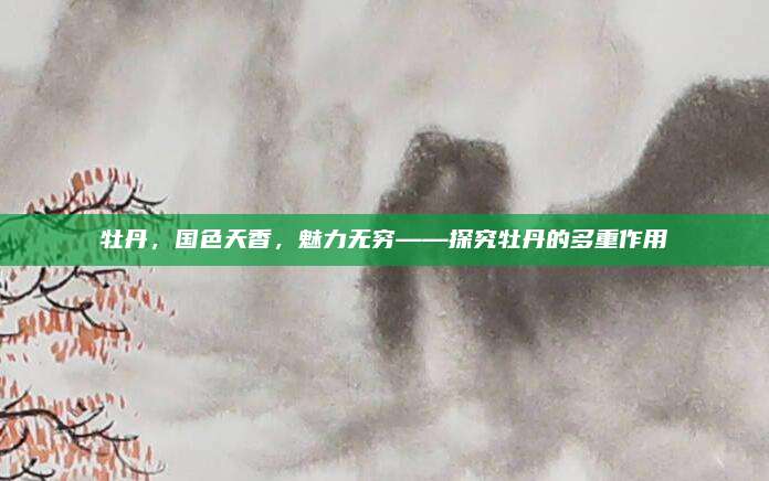 牡丹，国色天香，魅力无穷——探究牡丹的多重作用