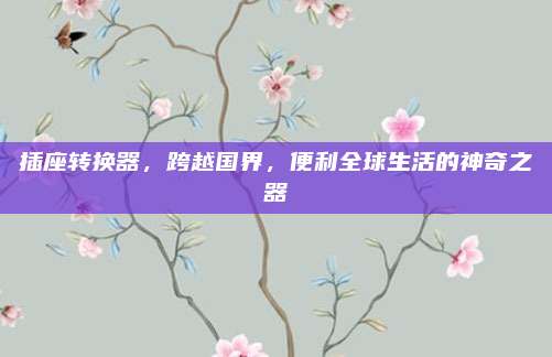插座转换器，跨越国界，便利全球生活的神奇之器
