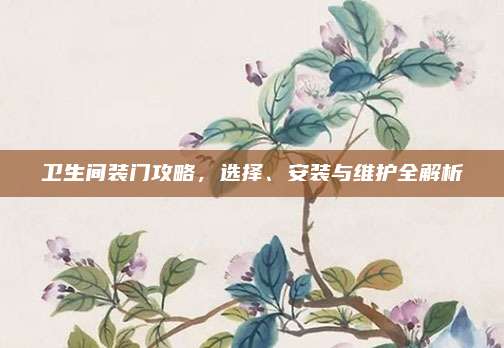卫生间装门攻略，选择、安装与维护全解析