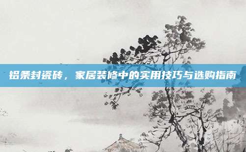 铝条封瓷砖，家居装修中的实用技巧与选购指南