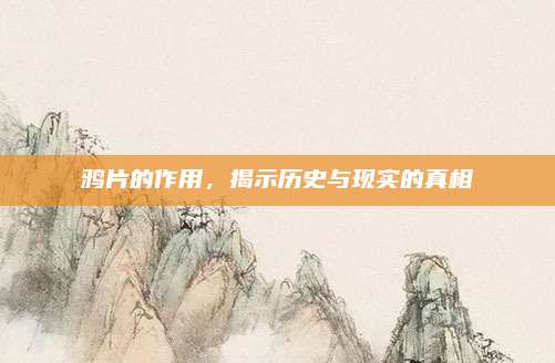 鸦片的作用，揭示历史与现实的真相