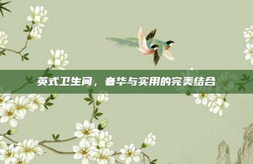 英式卫生间，奢华与实用的完美结合