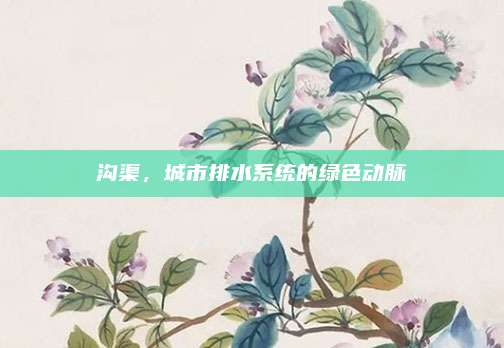 沟渠，城市排水系统的绿色动脉