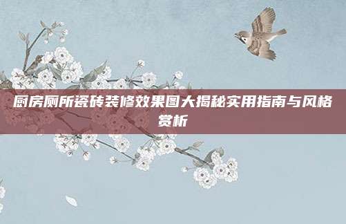 厨房厕所瓷砖装修效果图大揭秘实用指南与风格赏析